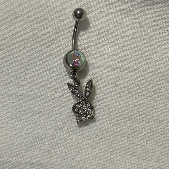 PLAYBOY Navel Ring Clear Rhinestones Silver, 14G, 316L - Item# B09389424 - Picture 7 of 17